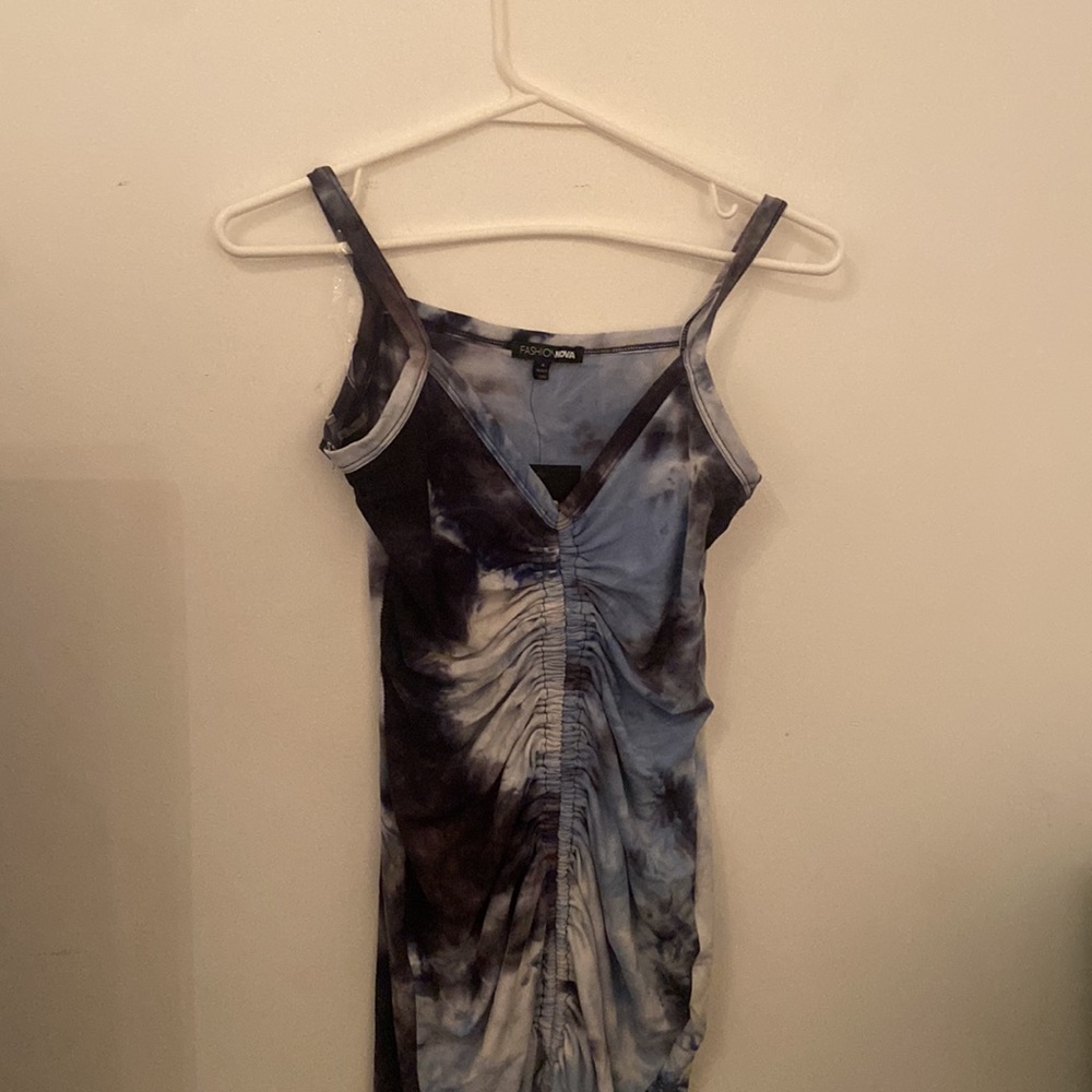 blue tie dye dress